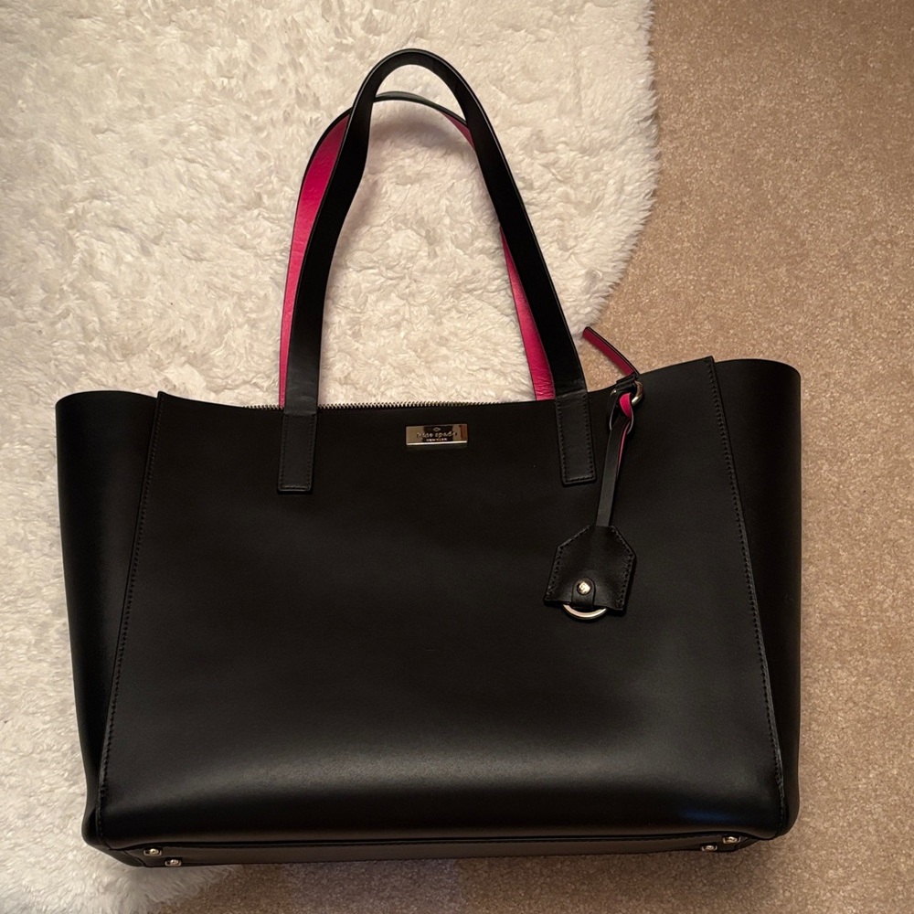 Kate Spade Black Tote with Pink Lining